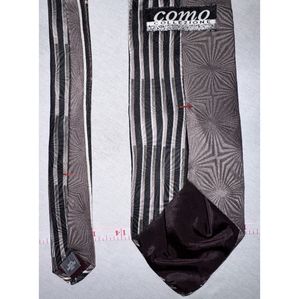 Como Collezione 100% Silk Blue/Silver Neck Tie